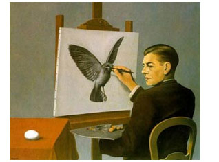  Clairvoyance (auto-retrato) René Magritte (1898-1967) www.fatihcokabas.net/defautl/aspx