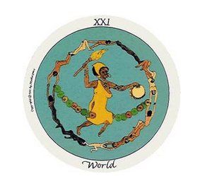 O Mundo no Motherpeace Tarot