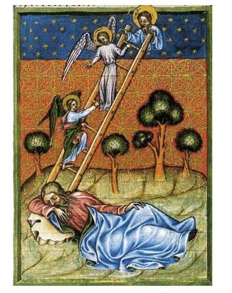 O Sonho de Jacó Bibblia di Venceslao, cod. 2759, fol. 27r, ca. 1389-1395. Hofbibliotheck, Vienna