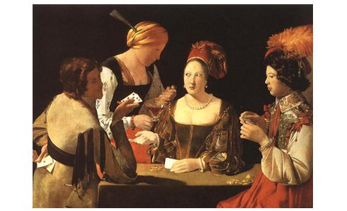 Le tricheur à l'as de carreau (O trapaceiro com ás de ouros) Pintura de Georges de La Tour, 1630 - Museu do Louvre, Paris