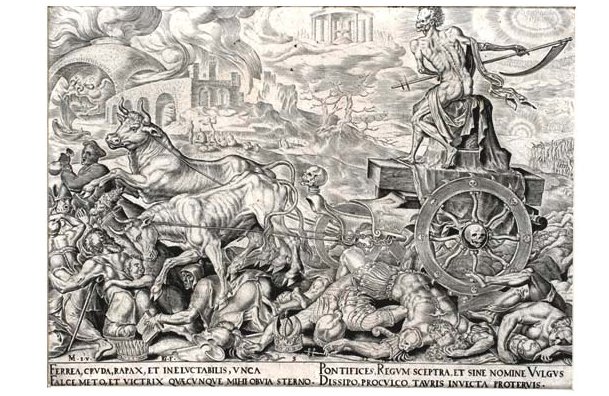 Triunfo da Morte Gravura de Philip Galle (Haarlem, 1537-1612). Coleção LoScarabeo.