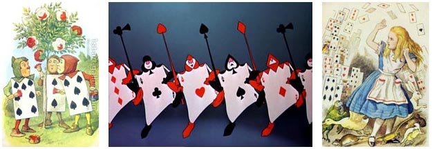 Alice no País das Maravilhas e as cartas de jogar