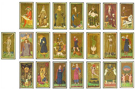 Arcanos Maiores do tradicional Tarot Visconti Sforza