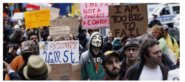 Protestos em Wall Street. Foto de www.acidblacknerd.wordpress.com