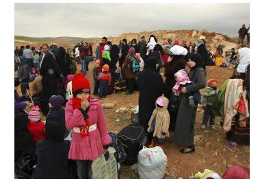 Refugiados sírios, agora sem comida Foto do site www.rfi.fr