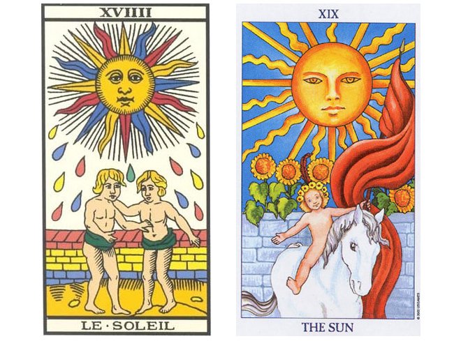 O Sol, "Le Soleil" no tarô de Marselha e "The Sun" no tarô de Waite e de seus seguidores