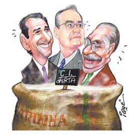 Collor, Renan e Sarney charge de Ique
