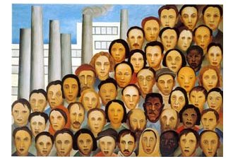 "Operários" de Tarsila do Amaral, 1933.