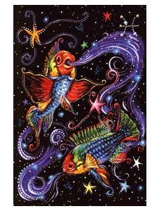 Uma representação colorida do signo de Peixes www.moonlightzodiac.com