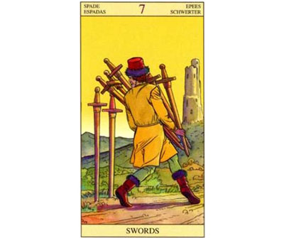 O Sete de Espadas do New Vision Tarot