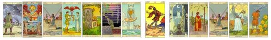 Imagens: cartas do Tarot New Vision de Pietro Alligo