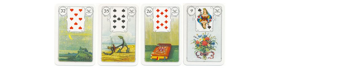 O estudo dos naipes é fundamental para minha prática pessoal com o Petit Lenormand. Temos poucos estudos coerentes no Brasil, haja vista que muitos ainda associam os naipes do Petit Lenormand aos naipes do Tarô e aos quatro elementos, propondo-lhes significados equivalentes. Em caso de dúvida na leitura dos clientes com a Corte, sugiro que utilize então o Ramalhete (09).