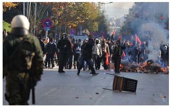 Protestos e repressão. 