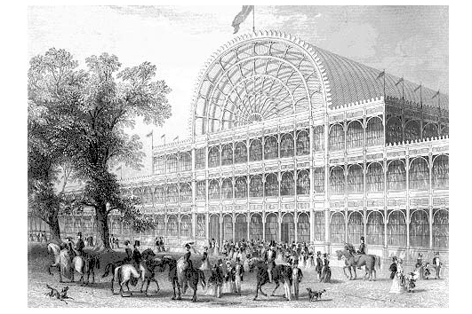 Londres: Palácio de Cristal erguido para exposição industrial em 1850