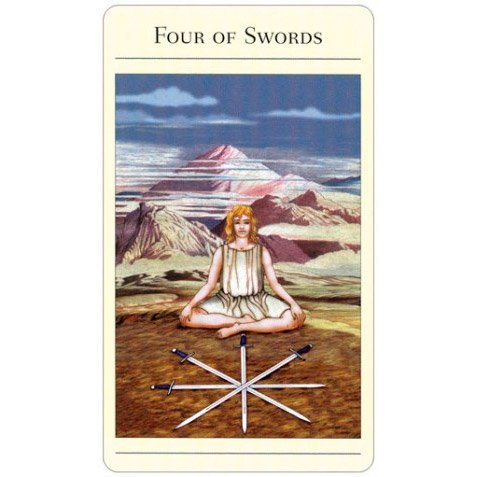 The New Mythic Tarot (Livro + Cartas) - Carta 04 de Espadas