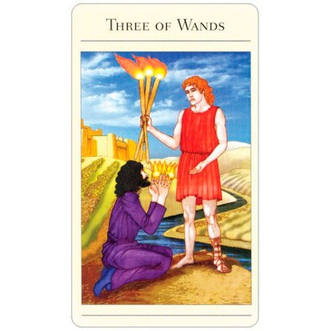 The New Mythic Tarot (Livro + Cartas) - Carta 03 de Paus