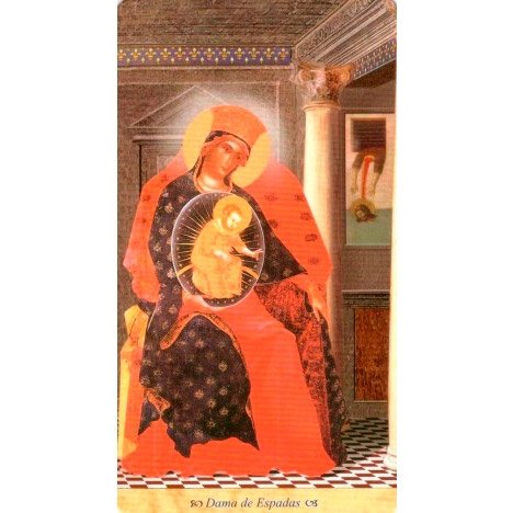 Tarô do Graal, O - A visâo templária (Livro + Baralho) - Carta Dama de Espadas