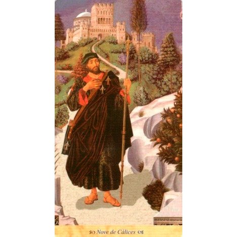 Tarô do Graal, O - A visâo templária (Livro + Baralho) - Carta Nove de Cálices