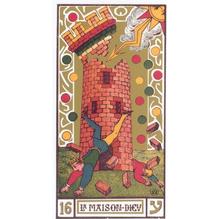 Oswald Wirth Tarot | Carta Original 16 La Maison Dieu