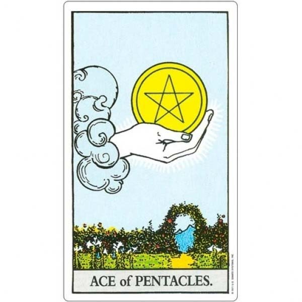 Rider Waite Tarot - Carta Ás de Ouros