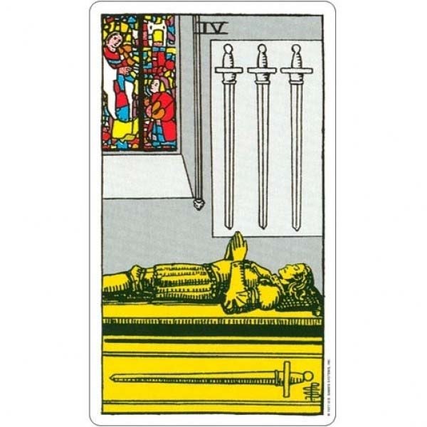 Rider Waite Tarot - Carta 04 de Espadas