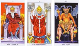 Cartas do Tarot, Imperador, Hierofante, Diabo