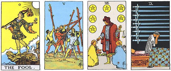 No taro de Waite o Louco recebe o número O e os arcanos menores são figurados