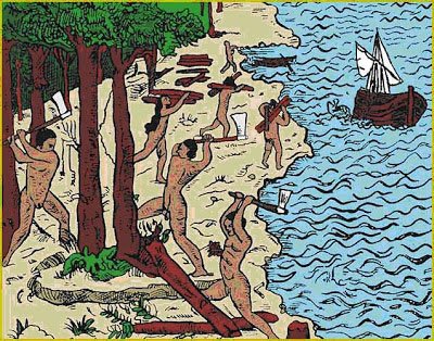 Gravura de André Thevet na ‘França Antártica’ em 1575