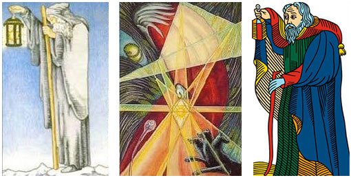 O Eremita nos tarôs Rider-Waite, Thoth e Marselha