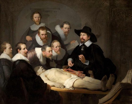 Gases Inflamáveis, Lição de Anatomia do Dr. Tulp, Rembrandt, 1632