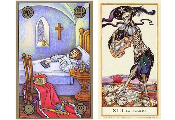 O Rei Doente no Symbolon Tarot e a Morte no Tarot by Alexander Daniloff