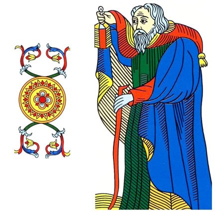 O Eremita andando em direção ao pentáculo. Montagem feita por mim a partir do Tarô de Marselha. Veja outras montagens em : www.instagram.com/arcanacoeli/?hl=pt