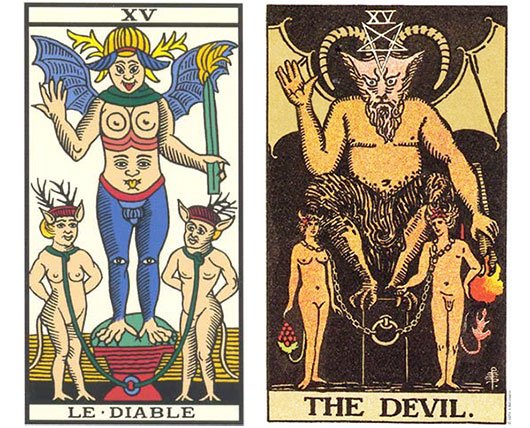 O Diabo no Tarô de Marselha e no Rider Waite