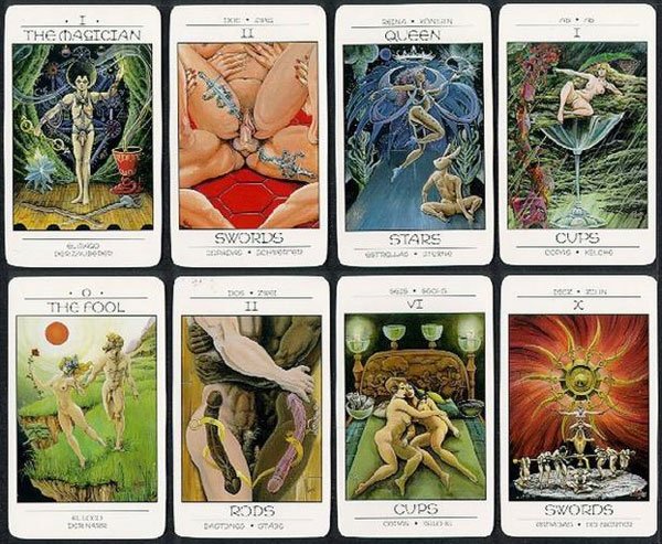 Cartas do Tarô Erotica, de Stacey Simons, ilustrado por Lori Walls