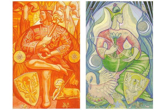 As mesmas cartas, em posição inversa, não se enxergam – estão de costas uma para a outra.