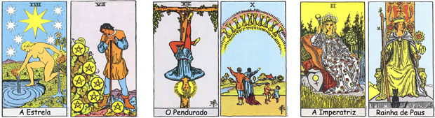 As cartas para as casas 7, 8 e 9