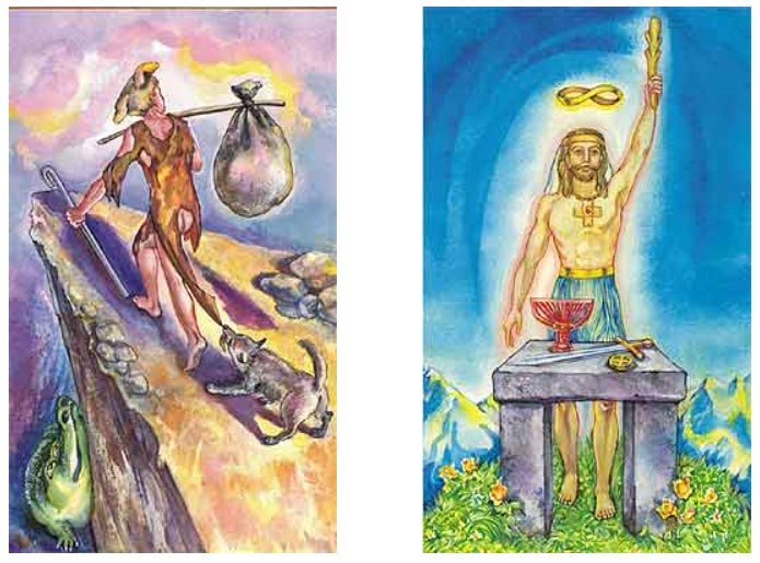 Cabbalistic Tarot G.O.M. | Cartas O Louco e 1. O Mago