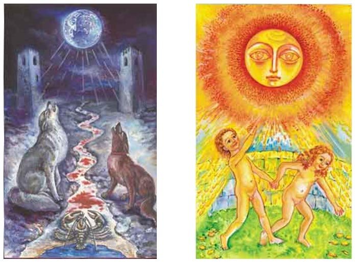 Cabbalistic Tarot G.O.M. | Cartas 18. A Lua e 19. O Sol