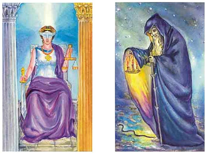 Cabbalistic Tarot G.O.M. | Cartas 8. A Justiça e 9. O Eremita