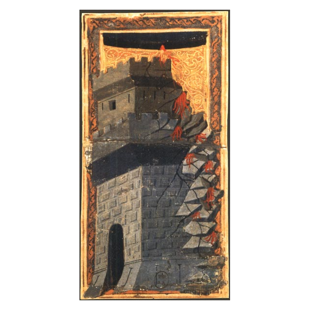 A Casa de Deus, carta do Tarot Gringonneur, preservada integralmente sobre fundo branco.