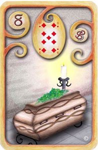 Carta O Caixão, número 8, do baralho Lenormand.