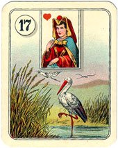 Carta A Cegonha, número 17, do baralho Lenormand.