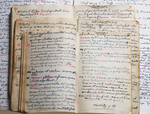 Páginas com manuscritos de Jung.